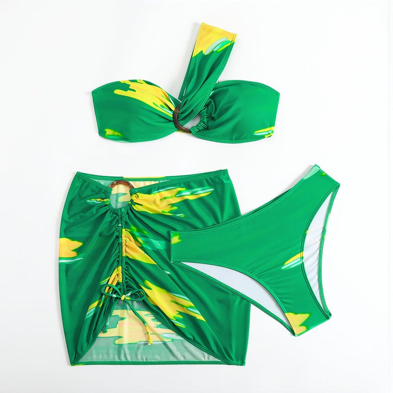 3 Piece No Slip Bikini Set Secure Support No Shift During Water Sports Pink Blue S - Image 2