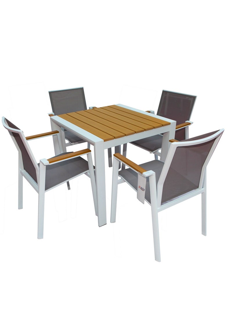 Swin Furniture Aluminum Alloy 4-Seater WPC Outdoor Dining Set  - Image 1