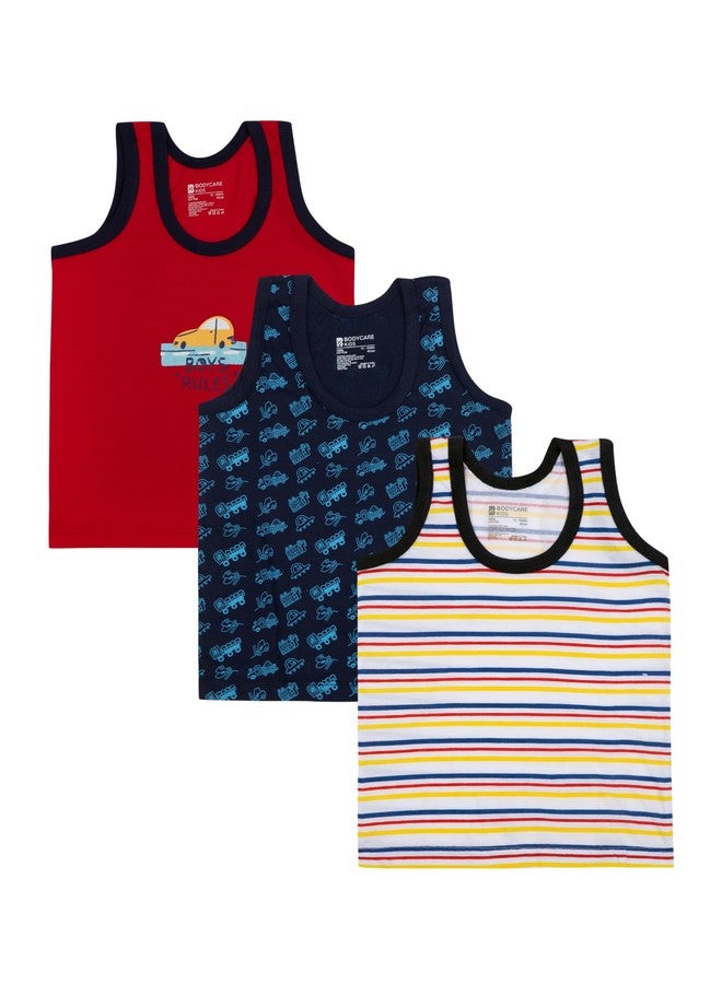 BODYCARE Baby Round Neck Sleeveless Vest Pack of 3 - Assorted… - Image 1