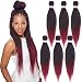 Dorsanee Ombre Burgundy Braiding Hair Pre Stretched 20 Inch 6 Packs Braiding Hair Extensions for Crochet Box Braids Twists Locs Hair Itch Free Soft Yaki Texture Hot Water Setting (20inch,#1B/Bug) - Image 2