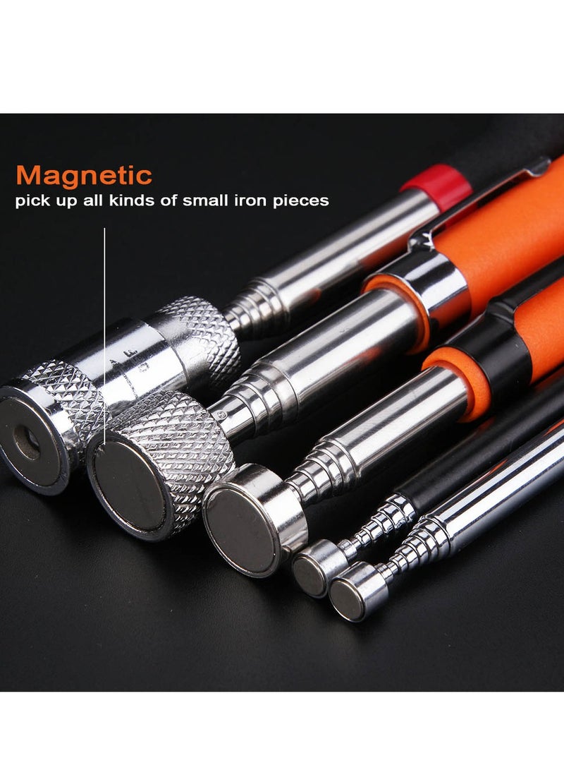 AROAQ Telescoping Magnetic Pickup Tools, Extendable Grabber Mechanic Tools, Mini Portable Telescopic Magnetic Magnet Pen For Picking Up Nut Bolt Extendable Pickup Rod Stick, ( 2lb Red ) - Image 2
