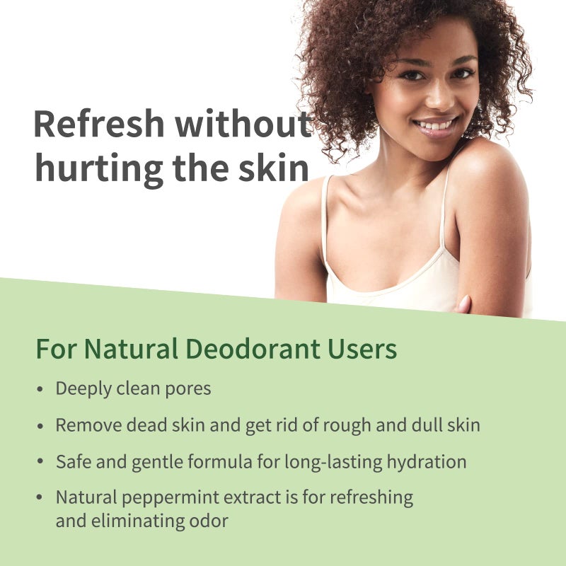 Grocerism Armpit Detox and Body Scrub 8.8oz || with Peppermint and Aloe Vera for Odors Removing, Exfoliating, Moisturizing, Smoothen and Tighten, for Legs, Knee, Feet, Hands Whole Body - Image 5