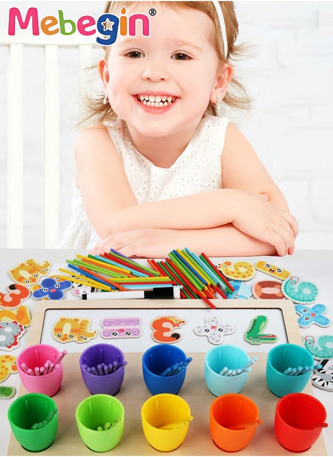 MEBEGIN - 4 in 1 Multifunctional Sorting Game, Mathematics Classification Early Education Board, Number Color Matching Game, Montessori Toys, Creative Preschool Learning Activity, Fun Educational Gift for Kids - Image 1