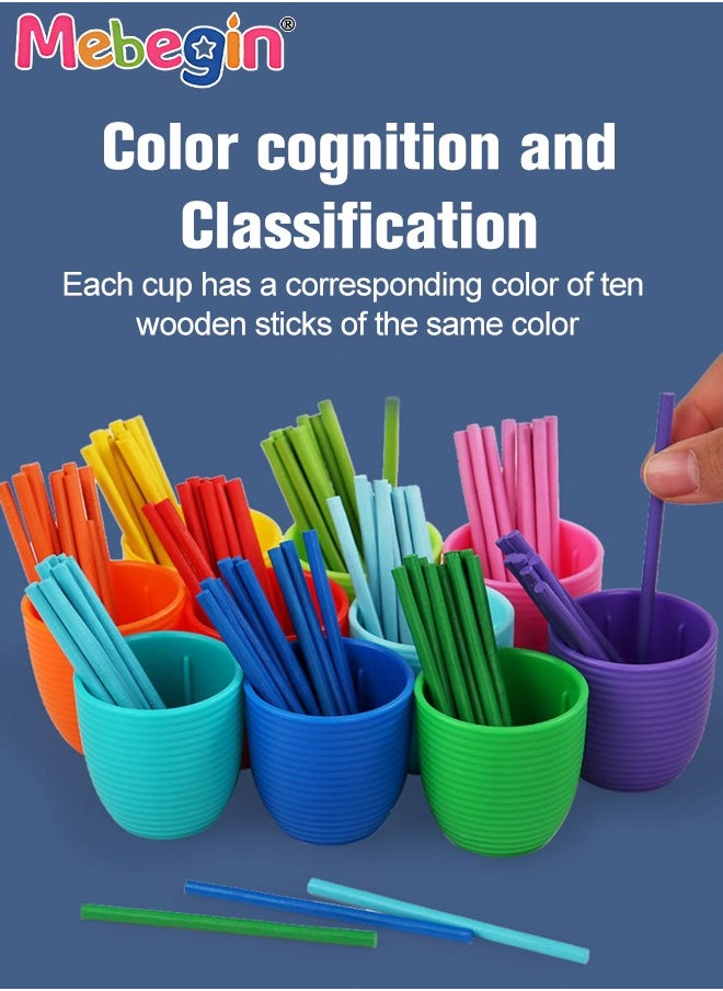 MEBEGIN - 4 in 1 Multifunctional Sorting Game, Mathematics Classification Early Education Board, Number Color Matching Game, Montessori Toys, Creative Preschool Learning Activity, Fun Educational Gift for Kids - Image 1