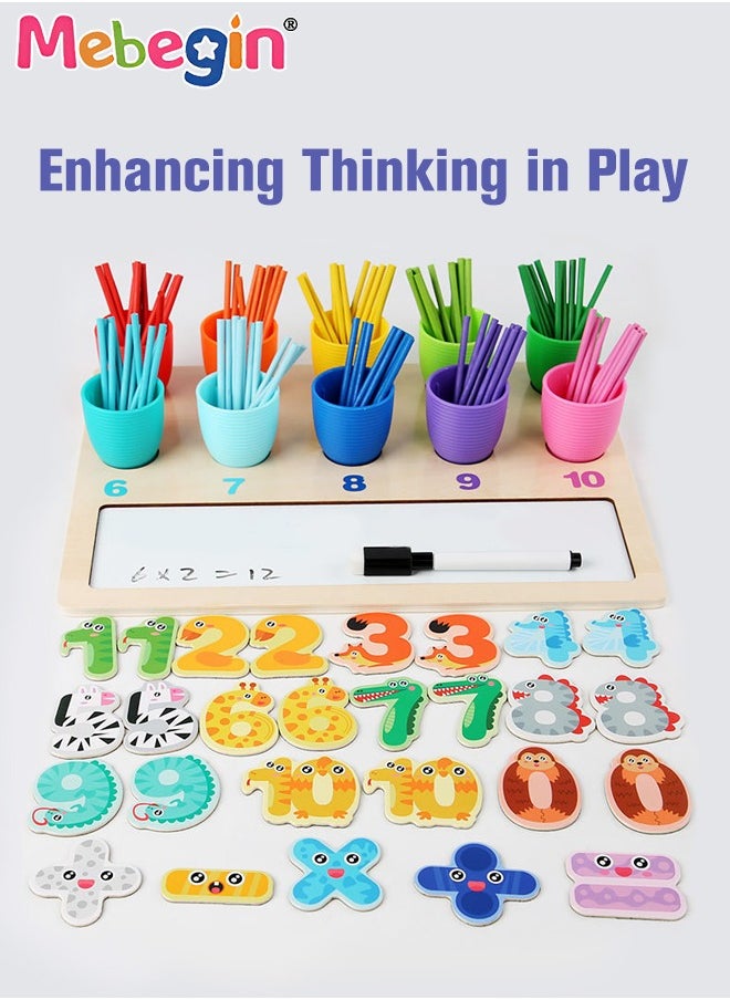 MEBEGIN - 4 in 1 Multifunctional Sorting Game, Mathematics Classification Early Education Board, Number Color Matching Game, Montessori Toys, Creative Preschool Learning Activity, Fun Educational Gift for Kids - Image 1
