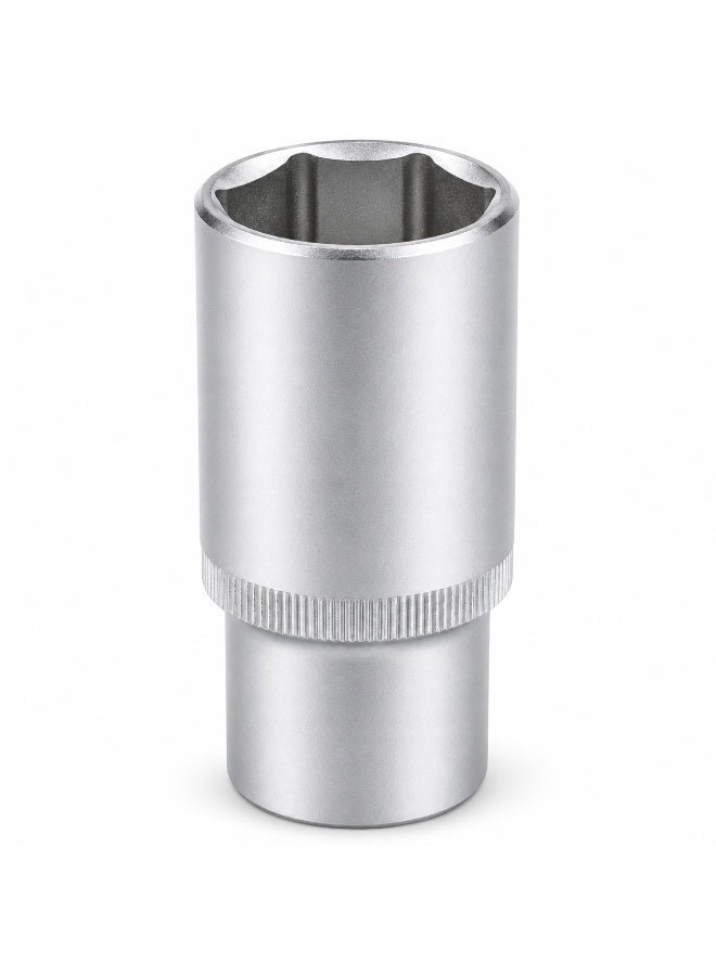 30mm Deep Socket Wrench, 1/2 Inch Square Drive, 6 Point Chrome Vanadium Steel Socket for Ratchet, Breaker Bar, Automotive Repair and Workshop Use - Image 1