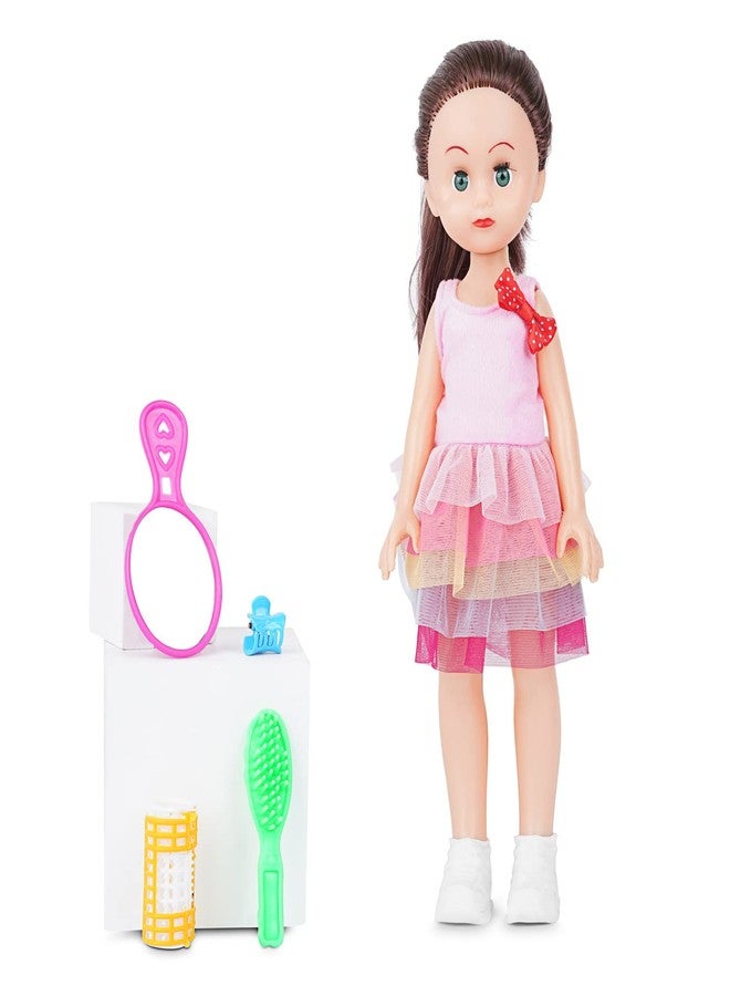 EL FIGO Cute Little Realistic Girl Doll for Kids in Pink Top & Net Skirt Age 3 Years and up - Image 2
