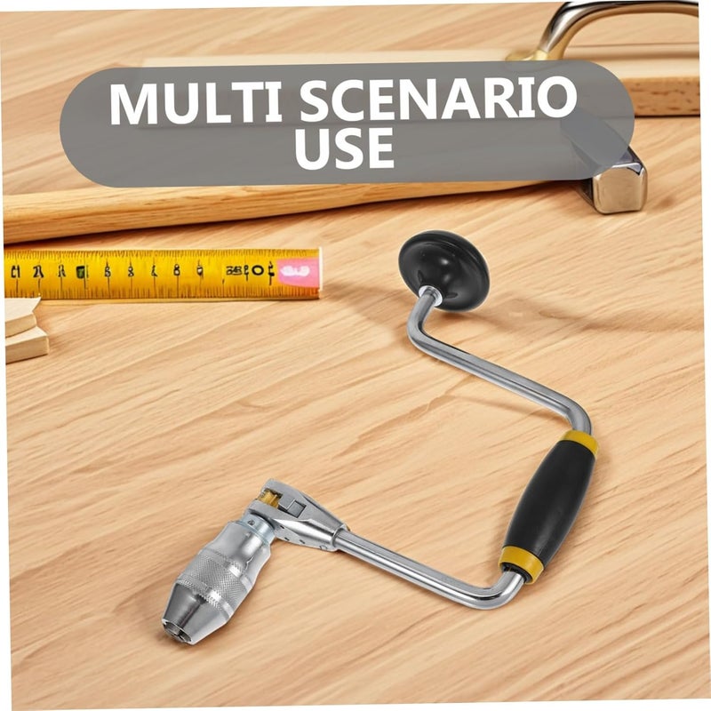 مثقاب يدوي فولاذي يدوي مع فك مثقاب وبرايس مضغوط محمول لأعمال النجارة والمشاريع الحرفية - Image 3