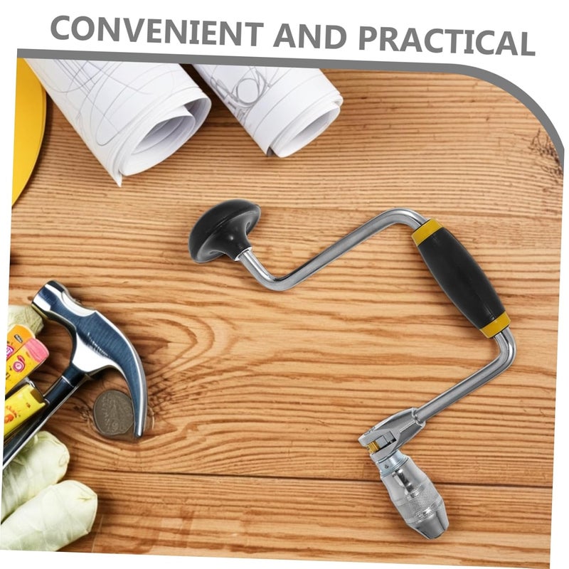 مثقاب يدوي فولاذي يدوي مع فك مثقاب وبرايس مضغوط محمول لأعمال النجارة والمشاريع الحرفية - Image 4