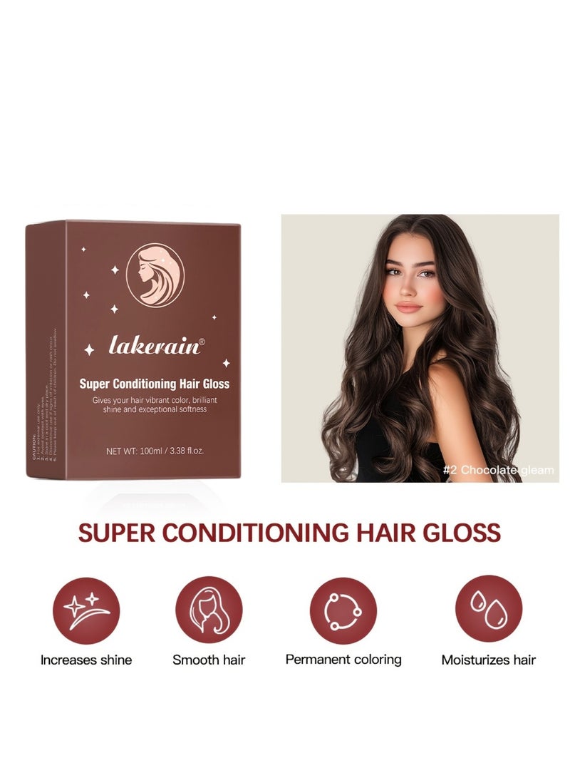 100ml Super Conditioning Hair Gloss Gives Hair Vibrant Color Shine Softness and Hydration Permanent Coloring Moisturize Smooth Hairs Easy Use Hair Color Hair Dye Gentle Charm 01