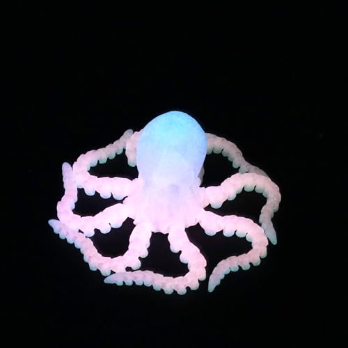 LUYUCUBE Luminous 3D Printed Octopusnoctilucent at nightFlexible Realistic Articulated Animal Fidget ToysMystery Figurines GiftsExecutive Desk Dcor and Festival Collectible Random luminous color - Image 1
