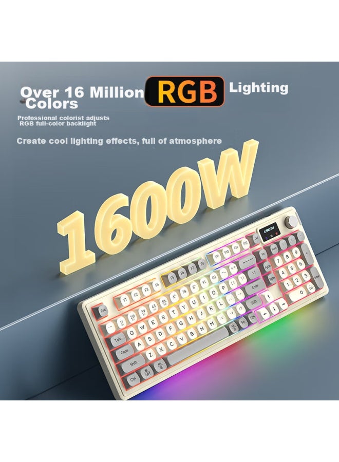 Langtu L15 Cream Knight 98-key Wired Silent Keyboard, Gasket Structure, Rgb Lighting Effects, Ergonomic Design - Image 3