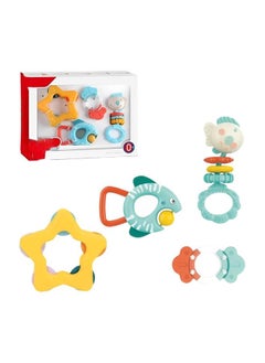 HALAMODO Baby Rattles Teether Toys Set, Teething Toys, Set Toy, Early Development Learning Music Toy  - Image 3