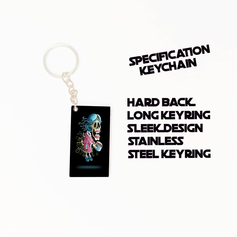 OUTFITQUE OUTFITQUE Premium (Pack of 2) Anime-247 Printed Long Keychain For Bike, Scooty, Car, MDF Keyholder - Image 3