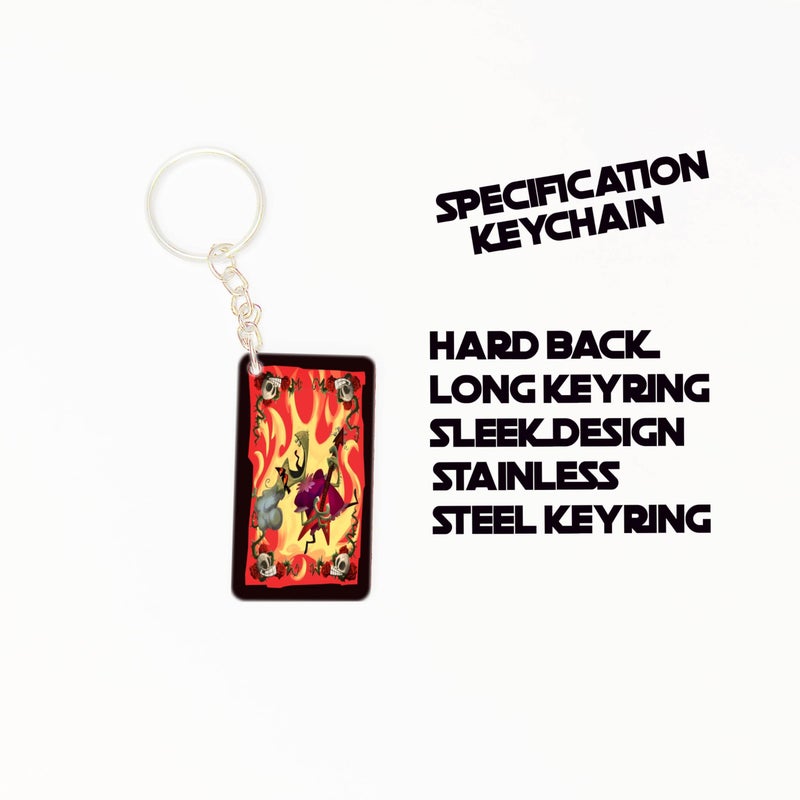 OUTFITQUE OUTFITQUE Premium (Pack of 2) Anime-247 Printed Long Keychain For Bike, Scooty, Car, MDF Keyholder - Image 2