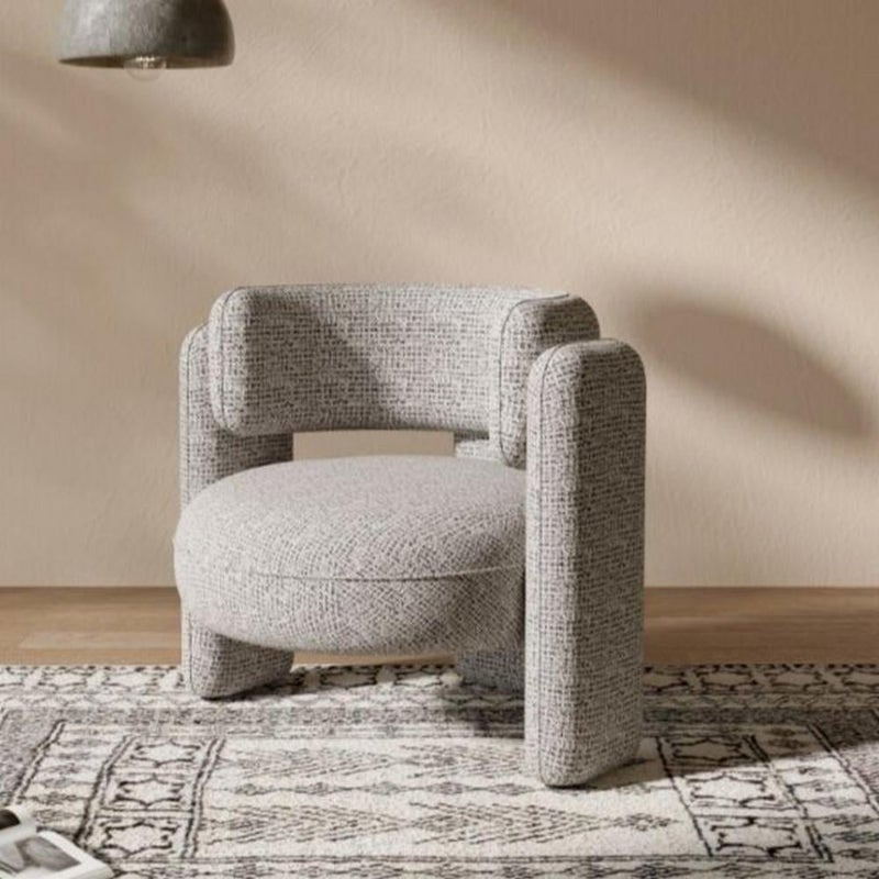 home house Swedish wood and boucle armchair - beige - Image 3