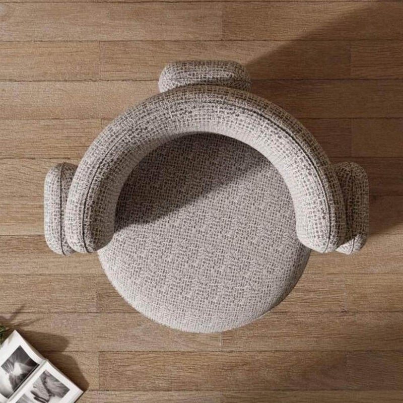 home house Swedish wood and boucle armchair - beige - Image 4