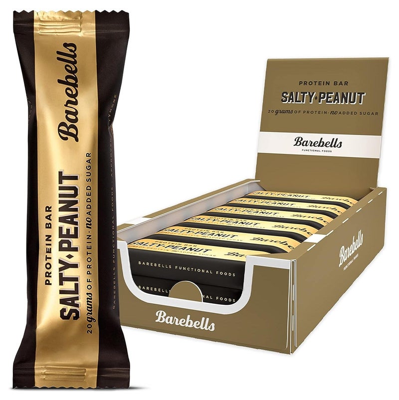 Barebells بار بروتين الفول السوداني المالح من باربيلز، بار عالي البروتين ومنخفض الكربوهيدرات، 12 × 55 جرام - Image 1