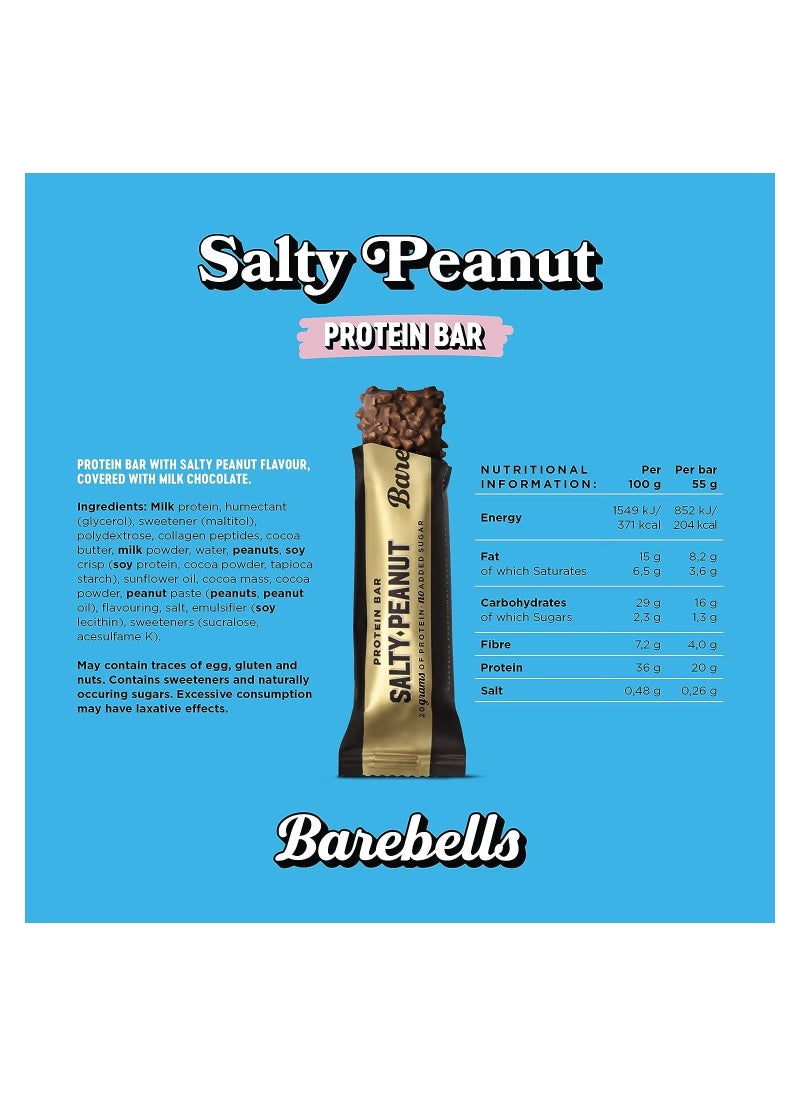 Barebells Barebells Salty Peanut Protein Bar, High Protein and Low Carb Bar, 12 x 55g  - Image 5