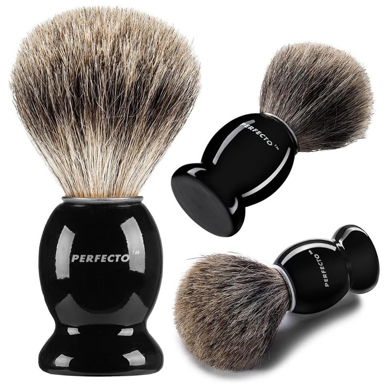 Perfecto Synthetic Bristles Shaving Brush For Men, Engineered for The Best Shave of Your Life. Shave Brush for Wet Shave for Safety Razor - Barbers Accessories, Gift For Him - Image 2