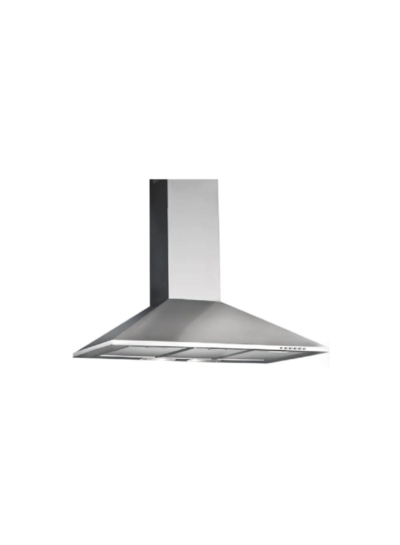 شفاط البا ايطالي جداري هرمي 90 سم - قوة 1250 م - لون استيل - موديل AS PLATINUM 90-1250