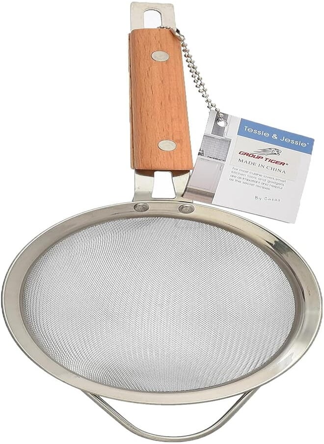 Danny Home - Danny Home SK-3514 Fine Mesh Strainer Stainless Steel Mesh Strainers with Long Handle Flour Sifter Pastas Sieve for Kitchen Food Baking Fruits Strainer - Silver - Image 1