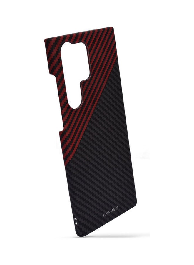 NIBEMINENT Dual Color Carbon Fiber Case - Samsung S23 Ultra .Matte finish,superior quality,light weight,sleek design,highly durable black and red - Image 1