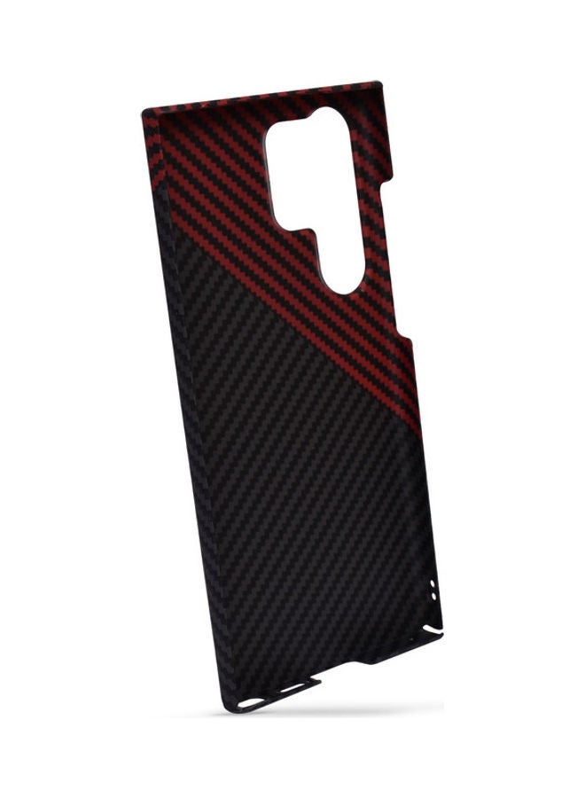 NIBEMINENT Dual Color Carbon Fiber Case - Samsung S23 Ultra .Matte finish,superior quality,light weight,sleek design,highly durable black and red - Image 2