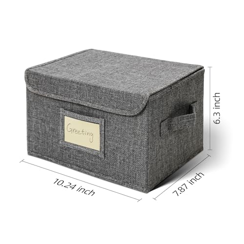 Vienrose Greeting Card Organizer Storage Box with 20 Removable Dividers 84 Selfstick Labels Perfect for Photos Envelopes Scrapbooking Paper Stickers Holder 1 Pack Grey - Image 3