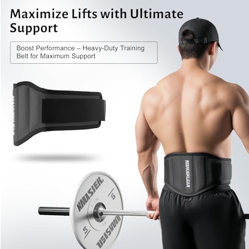 M MANUEKLEAR MANUEKLEAR Gym Weight Lifting Belt Weight Lifting Workout Weightlifting Powerlifting Belt for Men Women - 7.5inch - Bodybuilding Fitness Back Support for Cross Training, Squats, Lunges - Image 5