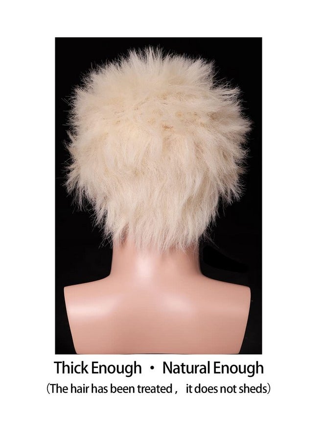 FantaLook FantaLook Short Blonde Wig with Glass and Goatee for Halloween Cosplay Party  - Image 5