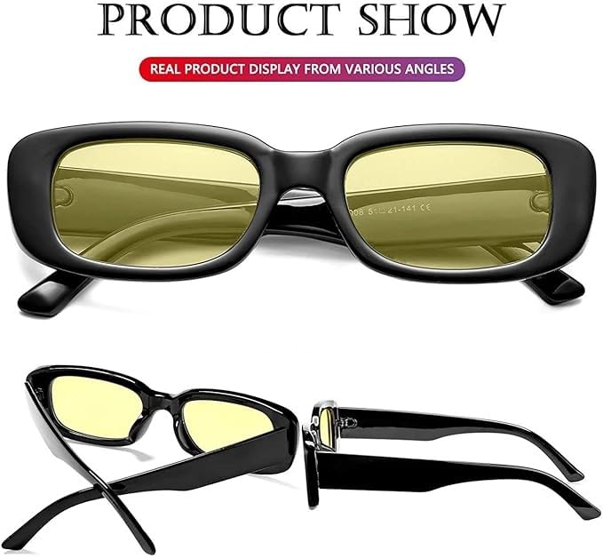DLALA Retro Fashion Rectangle MC STAND Glasses for Men for Women Trendy Sunglasses UV 400 Protection Square Frame - Eyewear - Image 3