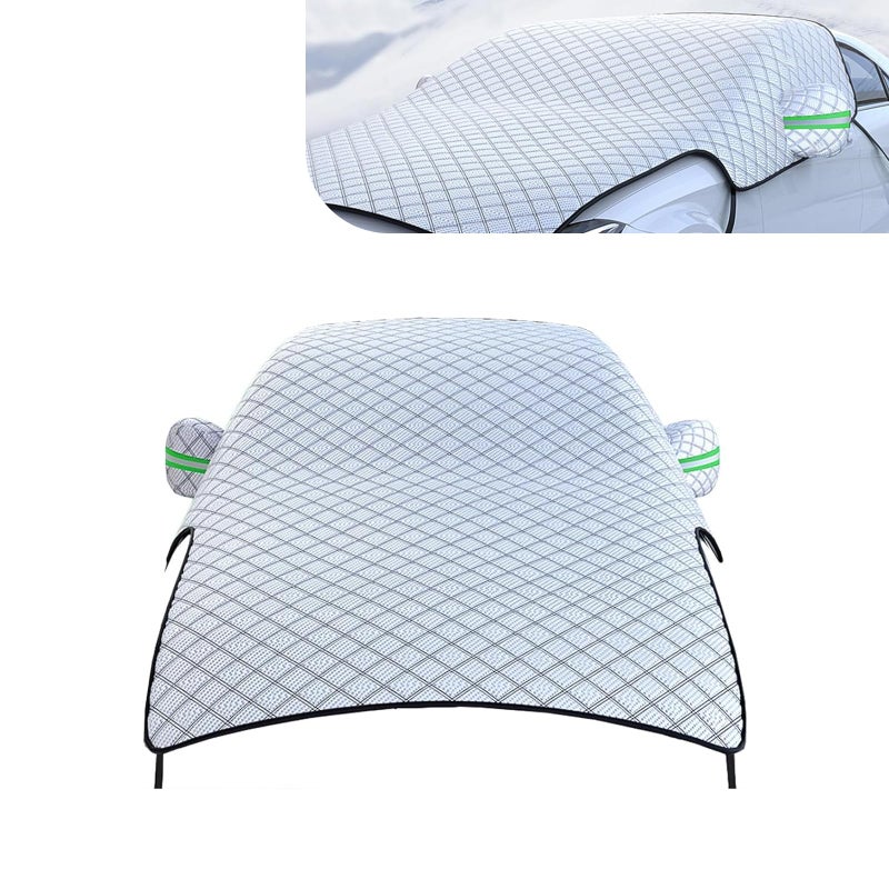 lekiliky Heavy Duty Snow Car Cover, Widened & Thickened Vehicle Hood Windows Protector with Cotton Liner, All Weather Scratch-resistant Insulation Car Body Protector,Universal for Most Cars, SUVs, Trucks - Image 1