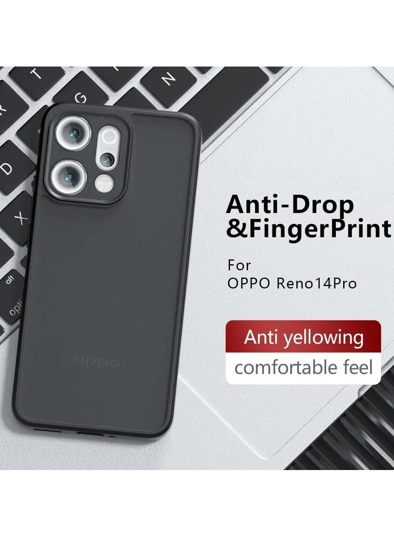 Case Compatible OPPO Reno 14 Pro, Skin Friendly Matte Clear Transparent Case Airbag Protection Yellowing Resistant Shockproof PC+TPU Protective Case - Image 2