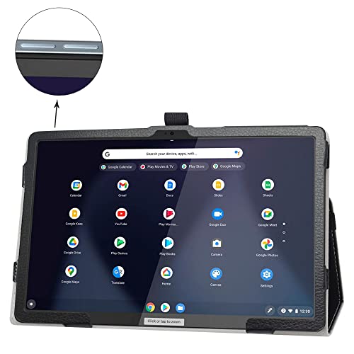 Bige for Lenovo Chromebook Duet 3 11 Case,PU Leather Folio 2-Folding Stand Cover for Lenovo Chromebook Duet 3 (Model Number:82T6001HUS) 11" 2-in-1 Tablet,Black - Image 2