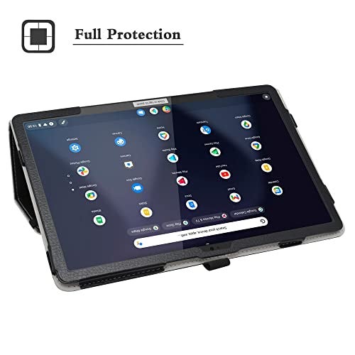 Bige for Lenovo Chromebook Duet 3 11 Case,PU Leather Folio 2-Folding Stand Cover for Lenovo Chromebook Duet 3 (Model Number:82T6001HUS) 11" 2-in-1 Tablet,Black - Image 3