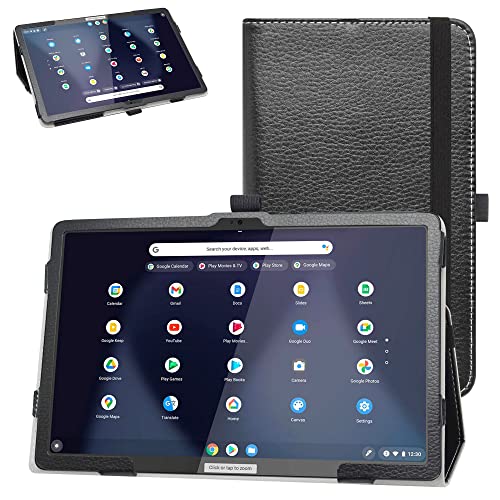 Bige for Lenovo Chromebook Duet 3 11 Case,PU Leather Folio 2-Folding Stand Cover for Lenovo Chromebook Duet 3 (Model Number:82T6001HUS) 11" 2-in-1 Tablet,Black - Image 1