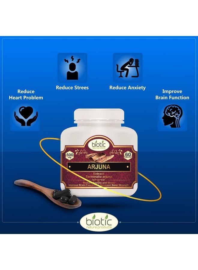Biotic Arjuna Capsules Terminalia Arjuna Extract for Heart Care 500mg - 120 Veg Capsules (Pack of 2) - Image 3
