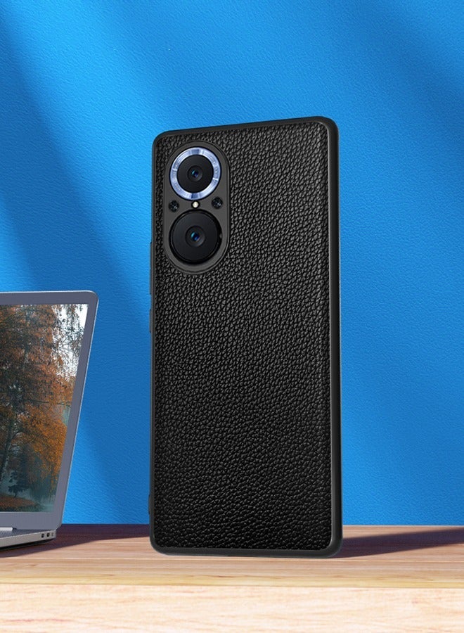 GROIC Huawei Nova9 SE Case 6.78 Inch, Premium Real Leather Case,Scratch Resistant, Slim Full Protective Phone for -Litchi Grain  - Image 4