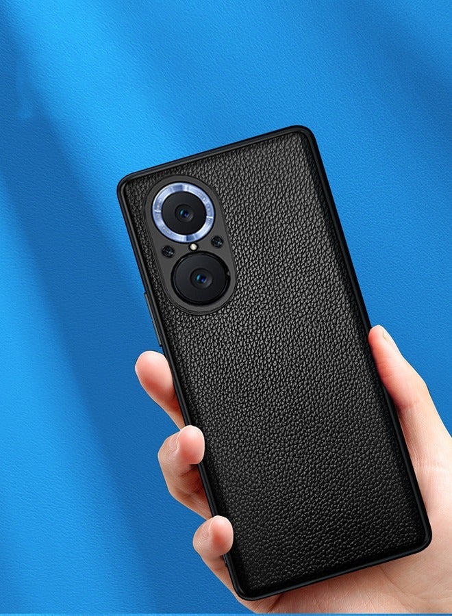 GROIC Huawei Nova9 SE Case 6.78 Inch, Premium Real Leather Case,Scratch Resistant, Slim Full Protective Phone for -Litchi Grain  - Image 3