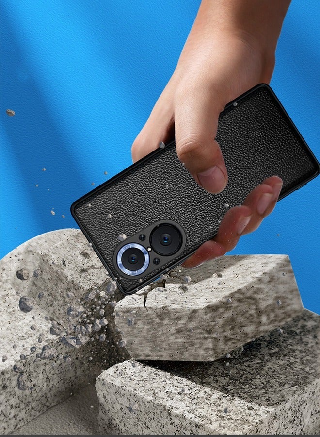 GROIC Huawei Nova9 SE Case 6.78 Inch, Premium Real Leather Case,Scratch Resistant, Slim Full Protective Phone for -Litchi Grain  - Image 5