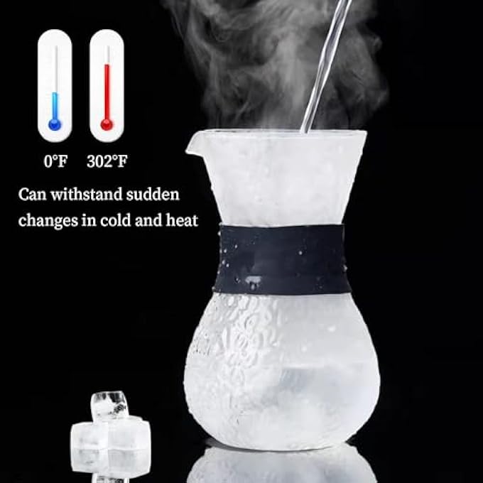 NALACAL ماكينة تحضير القهوة المصنوعة من زجاج البورسليكات بسعة 600 مل و20 أونصة، مزودة بمصفاة قهوة يدوية بدون ورق، قابلة لإعادة الاستخدام، مزودة بفلتر قهوة من الفولاذ المقاوم للصدأ، وماكينة تحضير قهوة بفلتر دائم، ومجموعة مصفاة قهوة يدوية زجاجية - Image 3