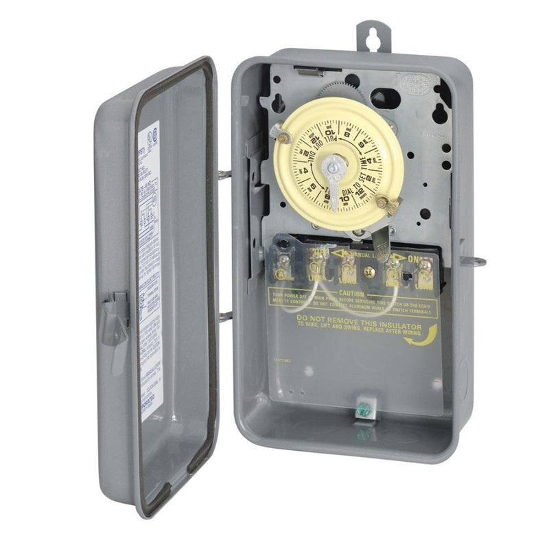 Intermatic T104R 208-277-Volt DPST 24 Hour Mechanical Time Switch with Outdoor Case - Image 1