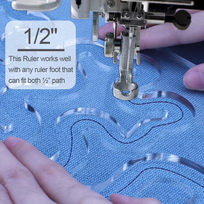 CYCHIRV Using Quilting Templates Sewing Machine Domestic Free Motion Quilting Templates Rulers Transparent for A Simple Meander and A Great Secondary Quilting Design - Image 2