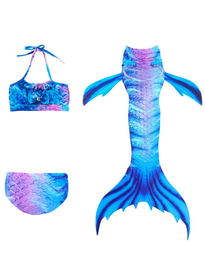 Mermaid Costume Dress - Girls Mermaid Fishtail Costume Dress - DH44, 130 - Princess Dress Up, Halloween Cosplay, Fancy Party Wear, Birthday Costume, Fantasy Outfit Swimsuit - Image 3