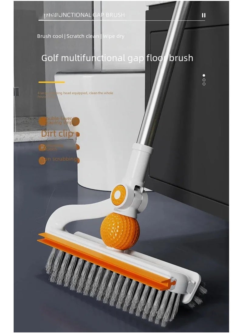 Generic Long Handle Hard Bristle Bathroom Floor Brush Water Scraping Toilet Cleaning Tile Cleaner  - Image 2