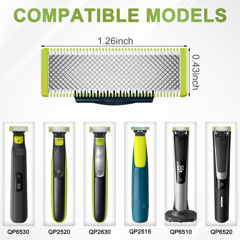 TRESBOUTIQUE 6-in-1 Adjustable Guards for Hybrid Electric Trimmer QP2520 QP2530 QP2630 QP2620 QP2510 QP2521 QP2522 QP2531 QP6510, Guide Comb O Blade 6 Length Settings Optional From 1-6mm with Cleaning Brush - Image 2