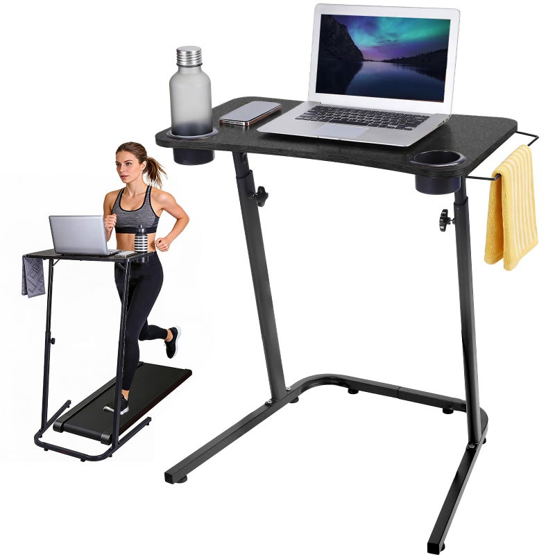 VTORY Treadmill Desk â€“ Adjustable Desk for Walking Pad, Stable & Heavy-Duty Height 30"-47", Portable Walking Pad Desk Table Stand for Home Office & Work with Installation Guide (Black) - Image 1