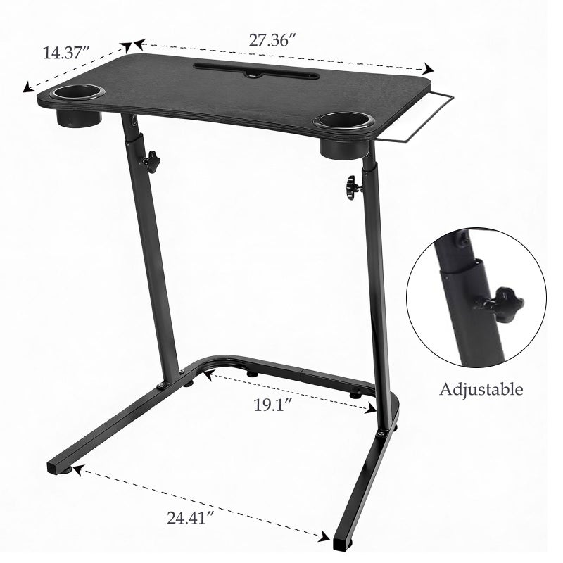 VTORY Treadmill Desk â€“ Adjustable Desk for Walking Pad, Stable & Heavy-Duty Height 30"-47", Portable Walking Pad Desk Table Stand for Home Office & Work with Installation Guide (Black) - Image 3