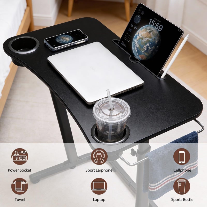 VTORY Treadmill Desk â€“ Adjustable Desk for Walking Pad, Stable & Heavy-Duty Height 30"-47", Portable Walking Pad Desk Table Stand for Home Office & Work with Installation Guide (Black) - Image 5